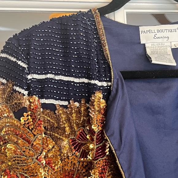 Papell Boutique vintage beaded jacket with 100% silk lining - Picture 8 of 8